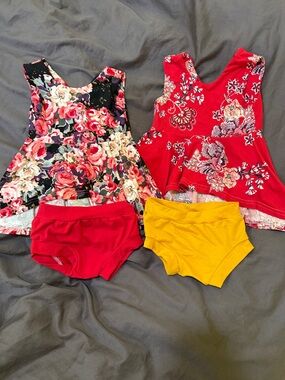 Kids Floral Matching Sets - Red, Black, Mustard